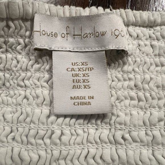 House of Harlow 1960 Women's Off White Mini A Line Dress XS Linen Blend - Picture 5 of 7